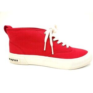 SEAVEES Sneakers Size 8 LEGEND 90 Cherry Red Cotton Canvas Mid Casual Shoes